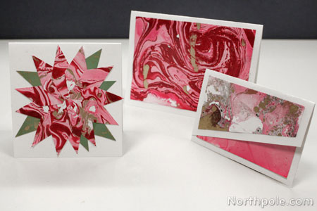 Projects made with marbled paper