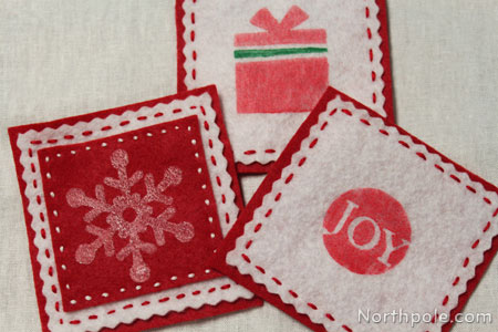 Santa's Felt Coasters