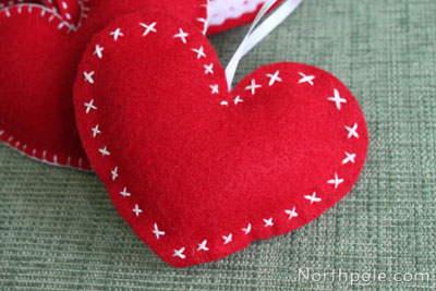 Sew X's around the edges of the heart.