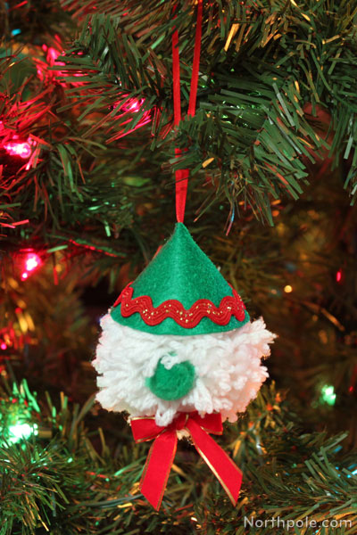 Make a gnome from a handmade yarn pompom.