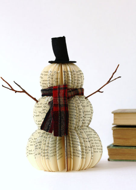 Vintage Book Snowman