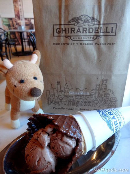 Raymond and a Ghirardelli ice cream cone