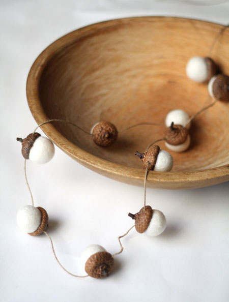 Felted Acorn Garland