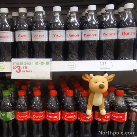 Christmas Reindeer Coke Bottles - London