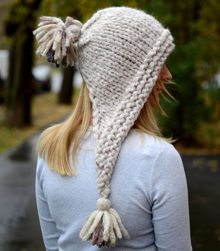 Chunky Knit Hood Hat