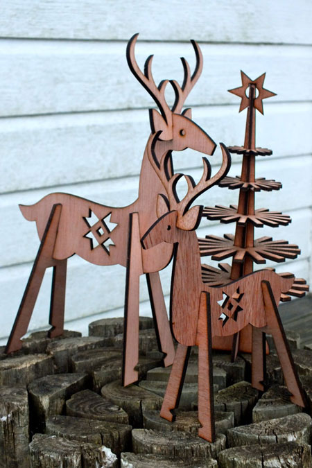 Laser Cut Christmas Reindeer