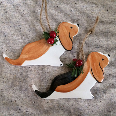 Basset Hound Christmas Ornament