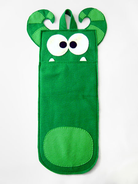 Etsy Item of the Day: Green Creature Stocking • Red Marionette