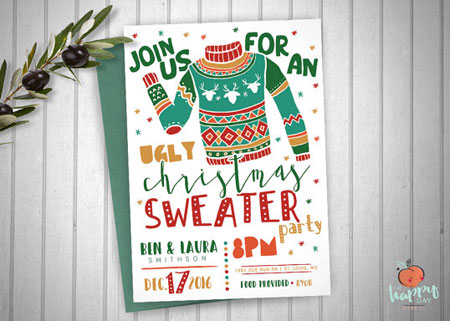 Etsy Item of the Day: Printable Ugly Christmas Sweater Party Invitation by Oh Happy Day Paper Co.