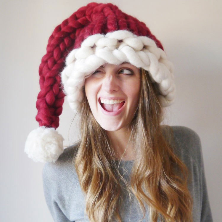 Chunky Knit Santa Hat