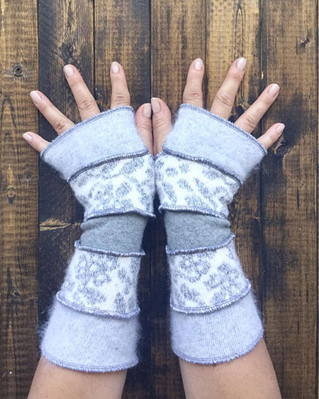 Recycled Fingerless Gloves