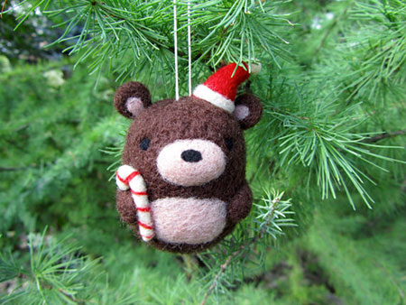 Needle Felted Bear Ornament