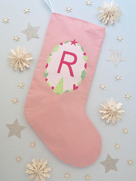 Pastel Pink Christmas Stocking