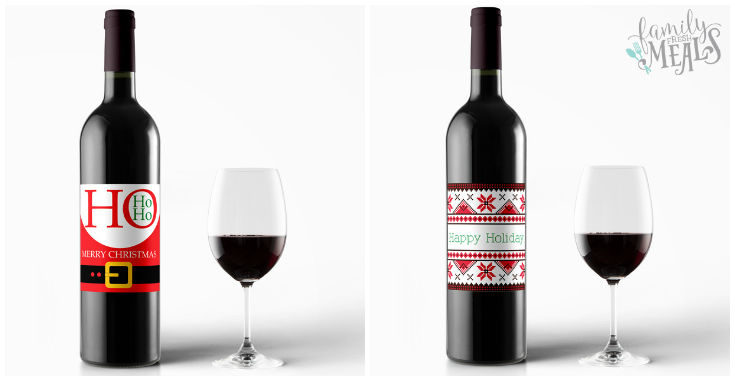 Free Printable Holiday Wine Labels - Red