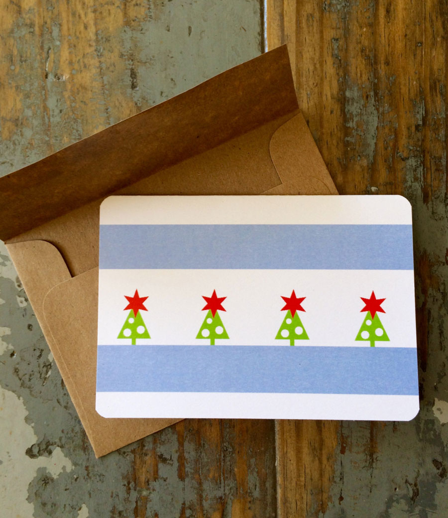 Chicago Flag Christmas Card