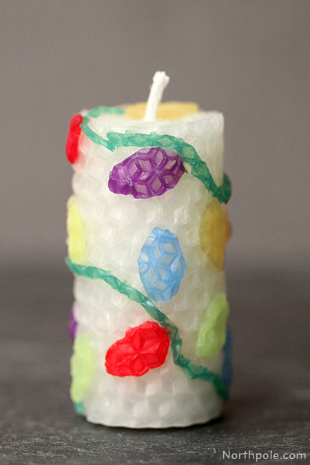Christmas Lights Surprisingly Simple Embellished Beeswax Candles: Christmas Lights