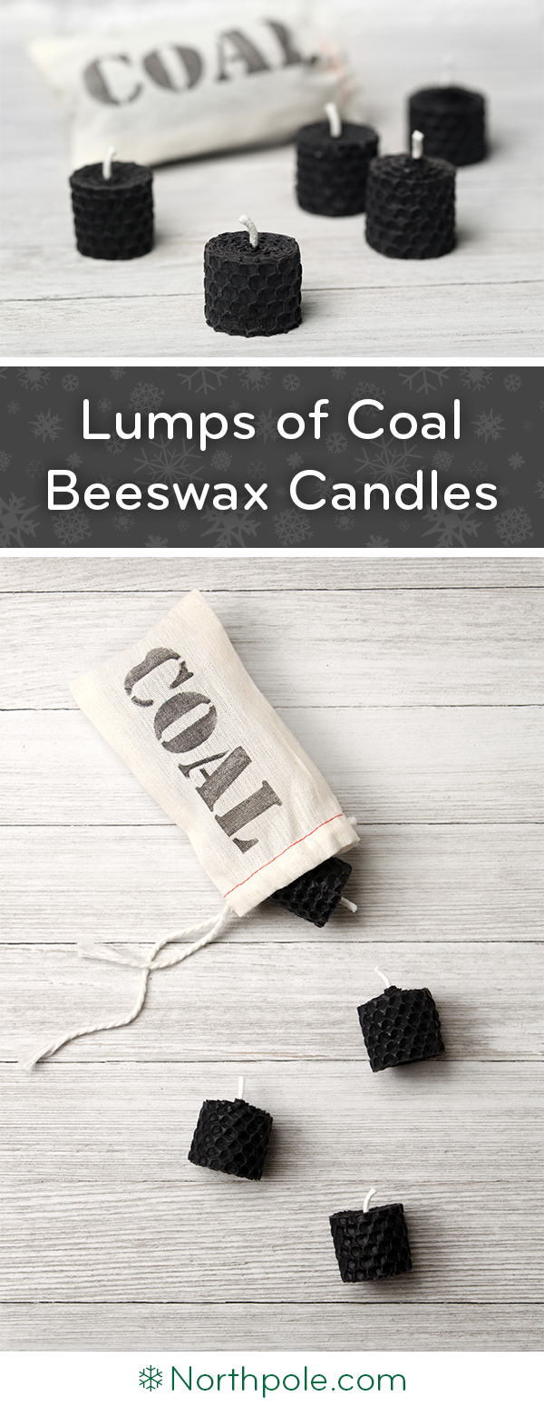 Lumps of Coal Beeswax Candles • Northpole.com Craft Cottage