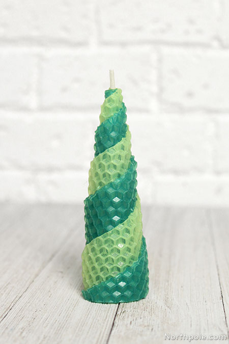 Two-Color Christmas Tree Beeswax Candle