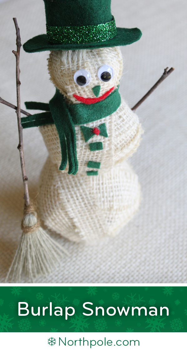Burlap Snowman • Northpole.com Craft Cottage