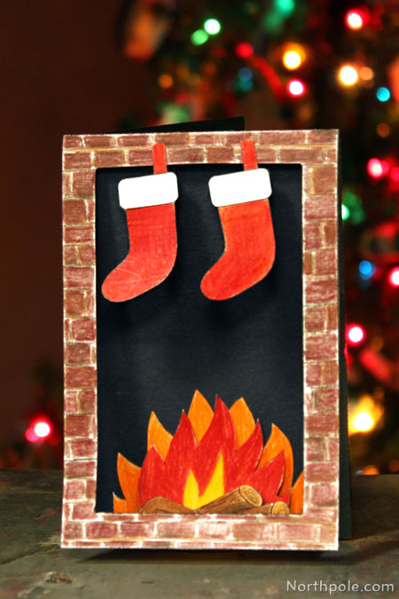 A Cozy Fireplace Card