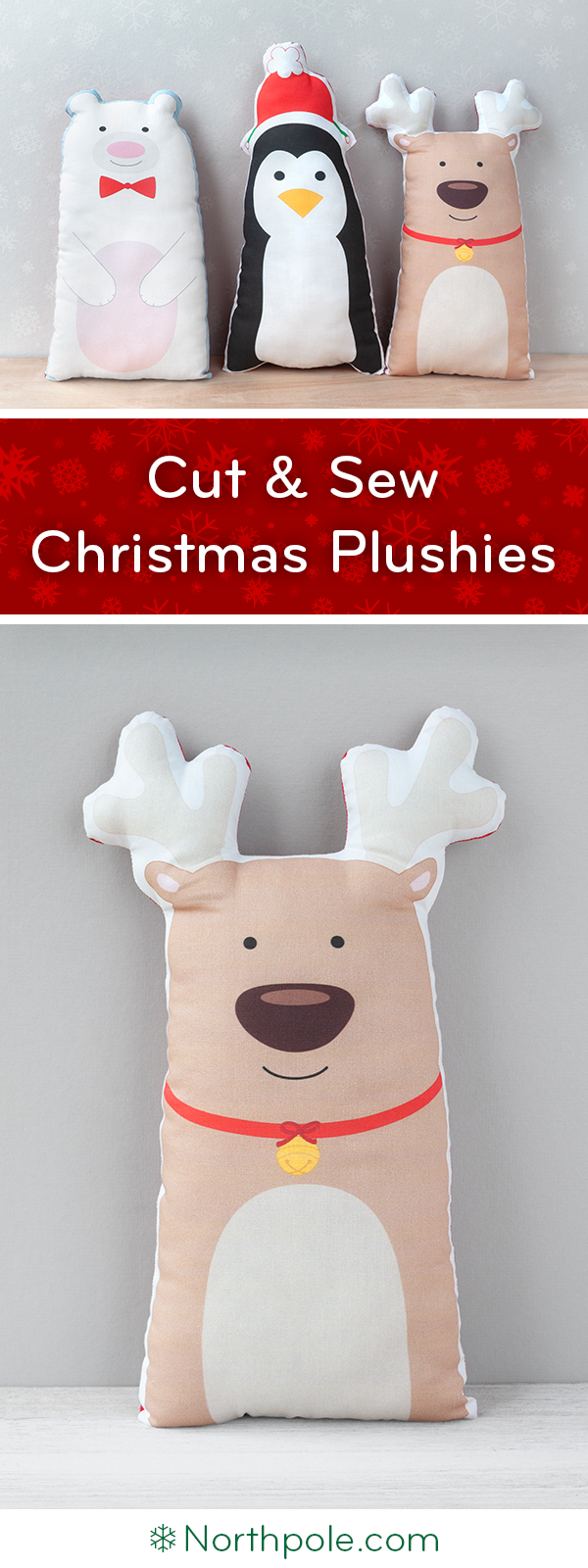 Christmas Cut & Sew Plushies: Reindeer • Northpole.com Craft Cottage