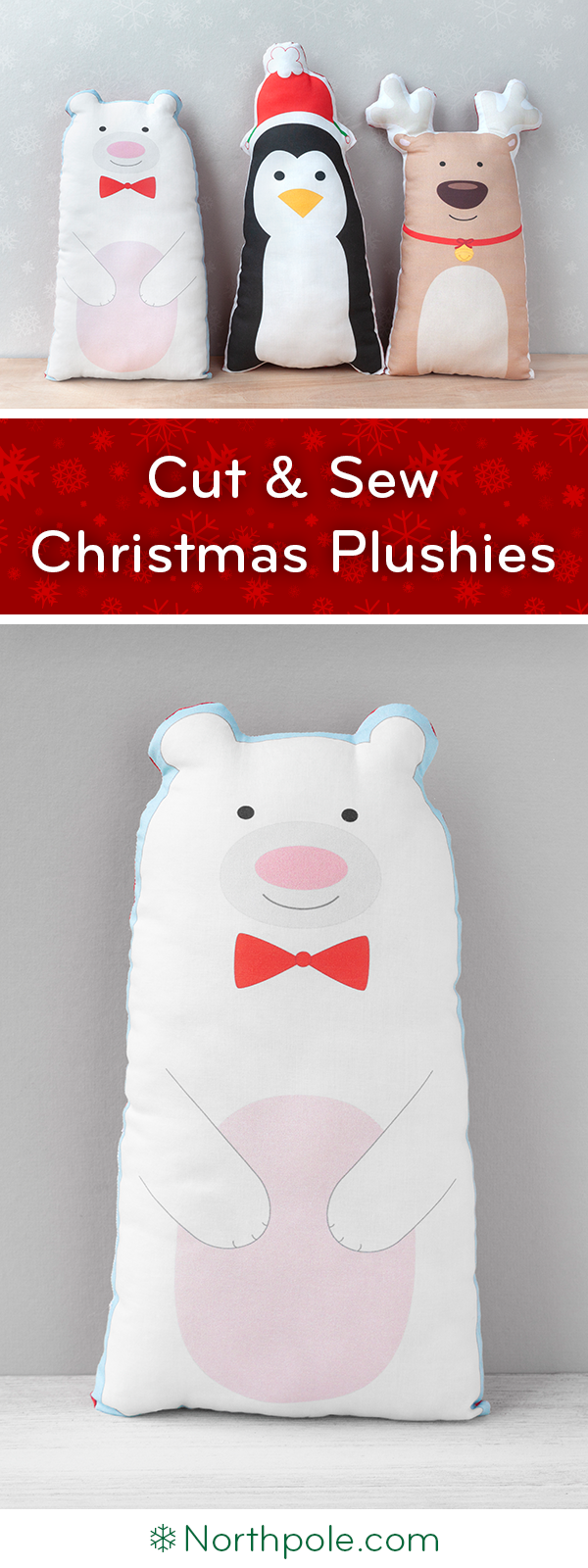 Christmas Cut & Sew Plushies: Polar Bear • Northpole.com Craft Cottage