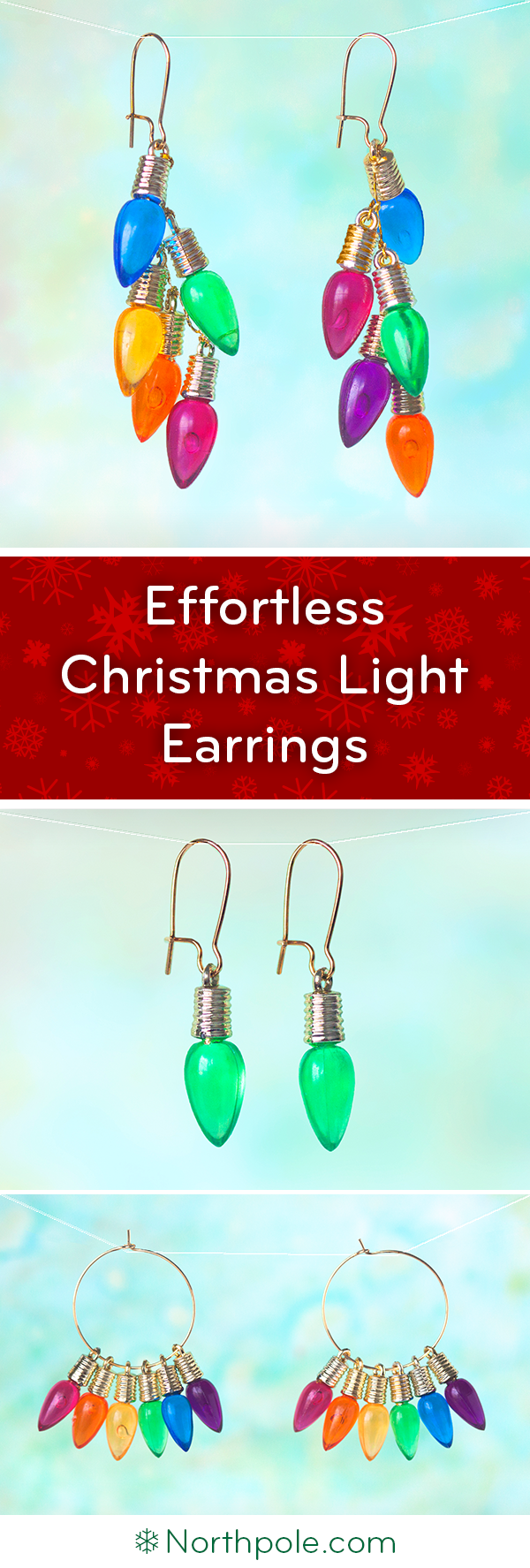 Effortless Christmas Light Earrings: 3 Ways • Northpole.com Craft Cottage