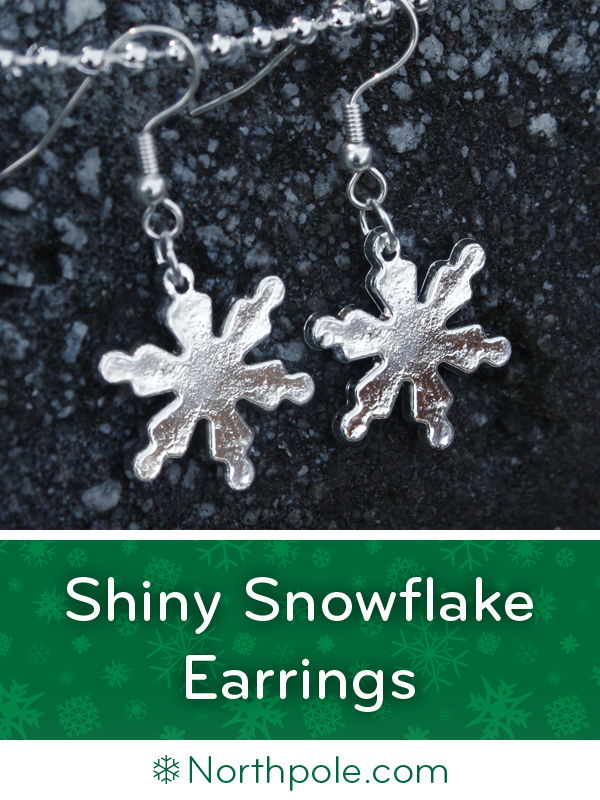 Shiny Snowflake Earrings • Northpole.com Craft Cottage