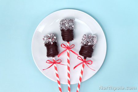 Chocolate Peppermint Marshmallow Pops
