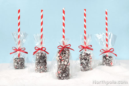 Chocolate Peppermint Marshmallow Pops