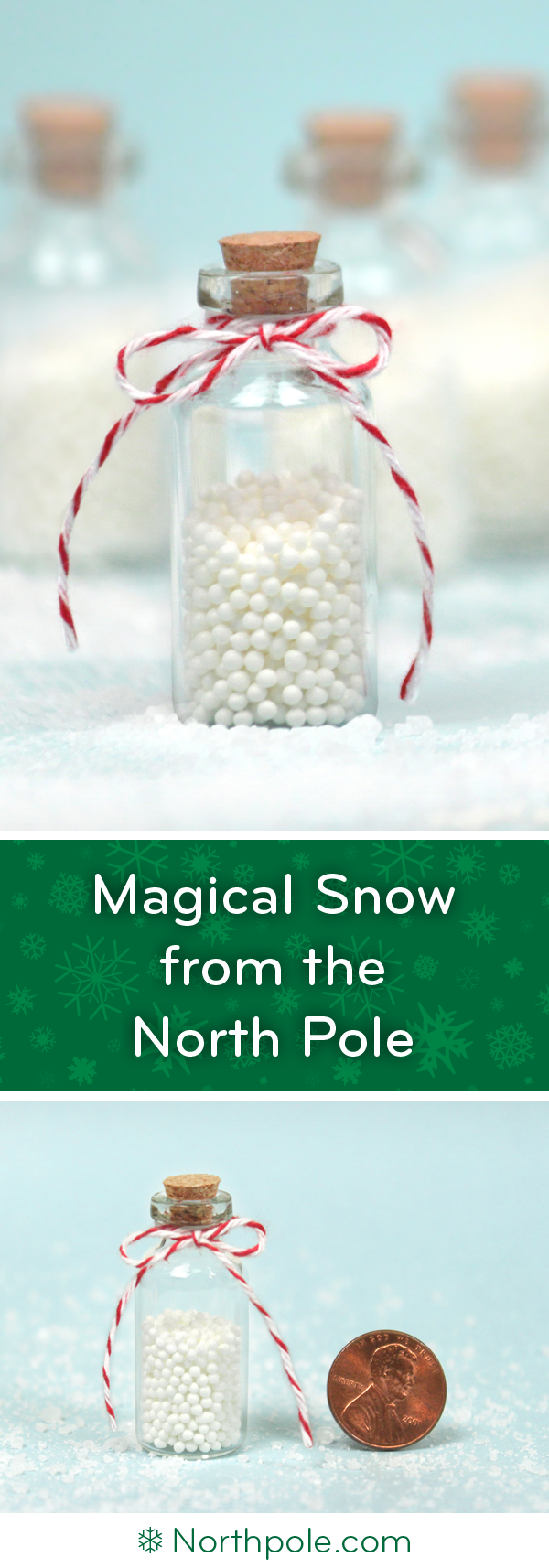 Party Favor Idea ~ Tiny Bottles of Magical Snow from the North Pole • Northpole.com Craft Cottage