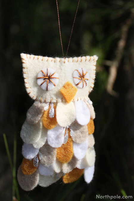 Fuzzy Felt Owl Ornament