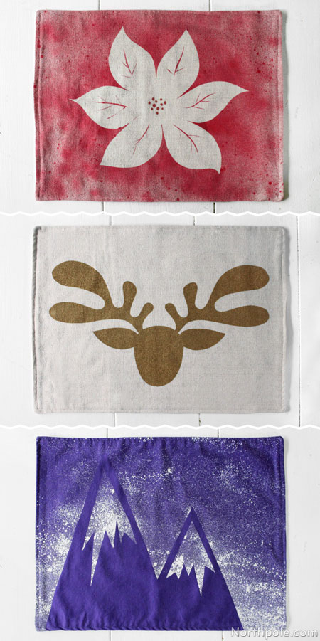 Freezer Paper Stencil Placemats