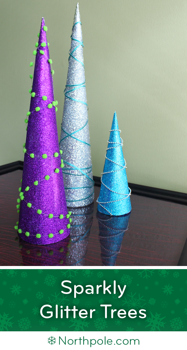 Sparkly Glitter Trees • Northpole.com Craft Cottage