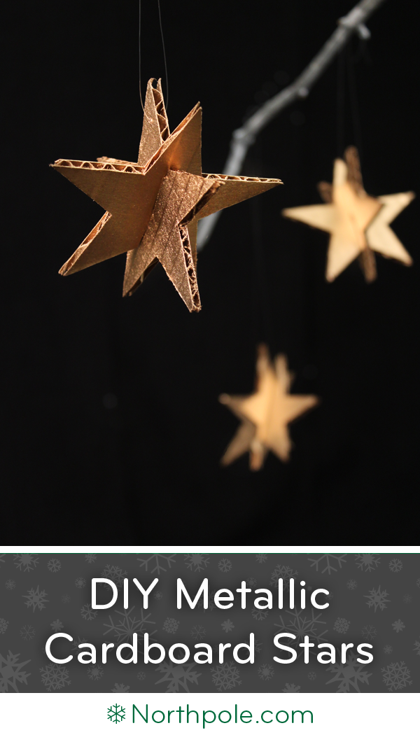 DIY Metallic Cardboard Stars • Northpole.com Craft Cottage
