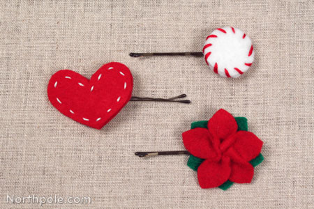 Christmassy hair pins