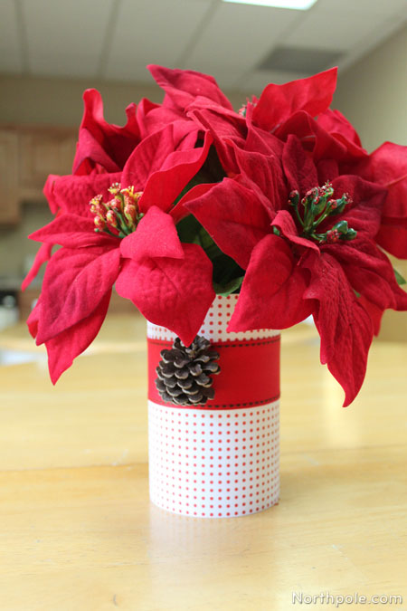 holiday christmas centerpieces centerpiece simple easy diy craft northpole crafts flower decorations customize jars taste silk suit flowers plus paper