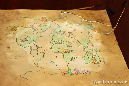 Santa's Antique Map