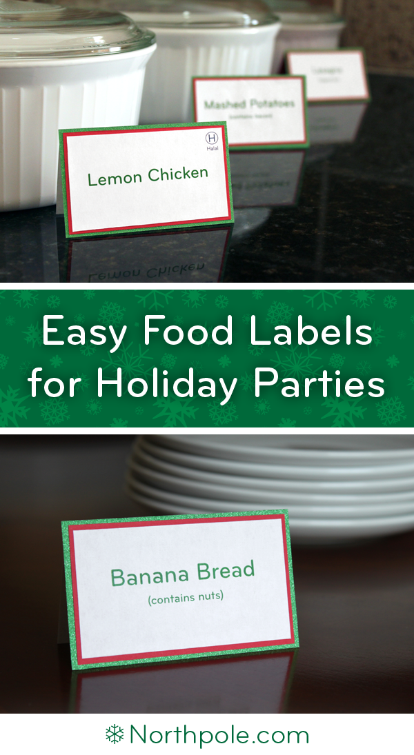 Easy Food Labels for Holiday Parties • Northpole.com Craft Cottage