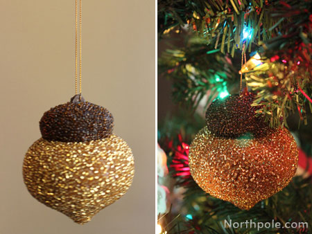 Completely cover a papier-mâché ornament with beads.
