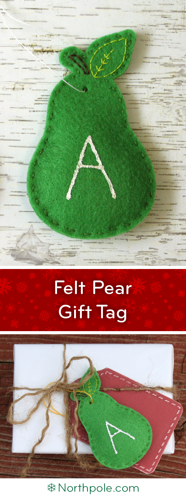 Felt Pear Gift Tag • Northpole.com Craft Cottage
