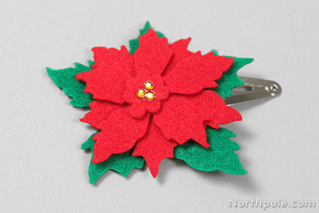 Felt Poinsettia Hair Clip
