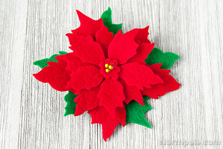 Felt Poinsettia Hair Clip
