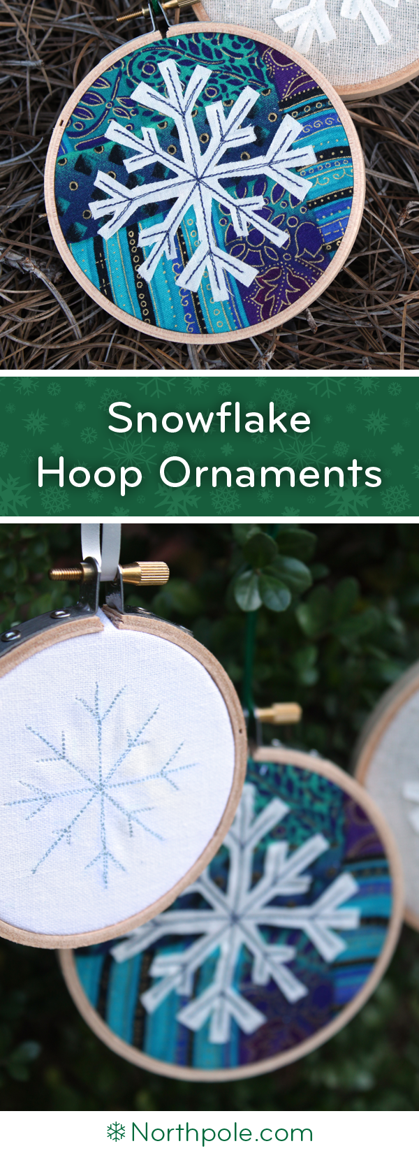 Snowflake Hoop Ornaments • Northpole.com Craft Cottage