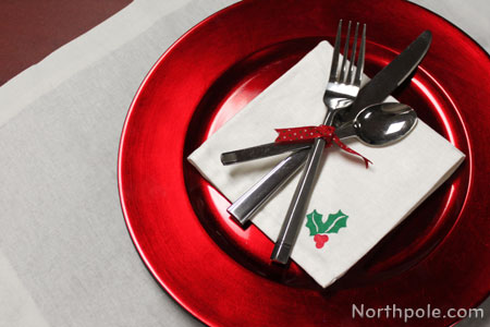 Stamped Holiday Napkins