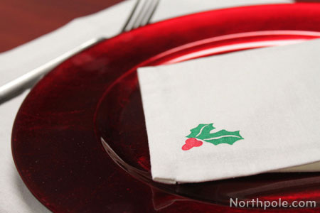 Stamped Holiday Napkins