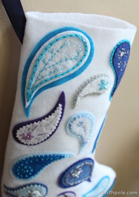 Wintery Paisley Stocking