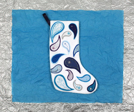 Wintery Paisley Stocking