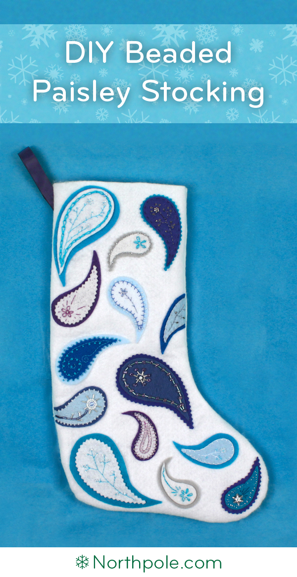 Wintery Paisley Stocking • Northpole.com Craft Cottage