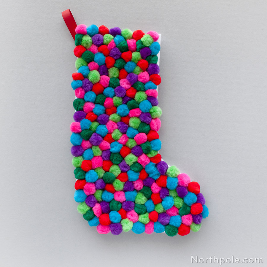 Merry & Bright Pompom Stocking